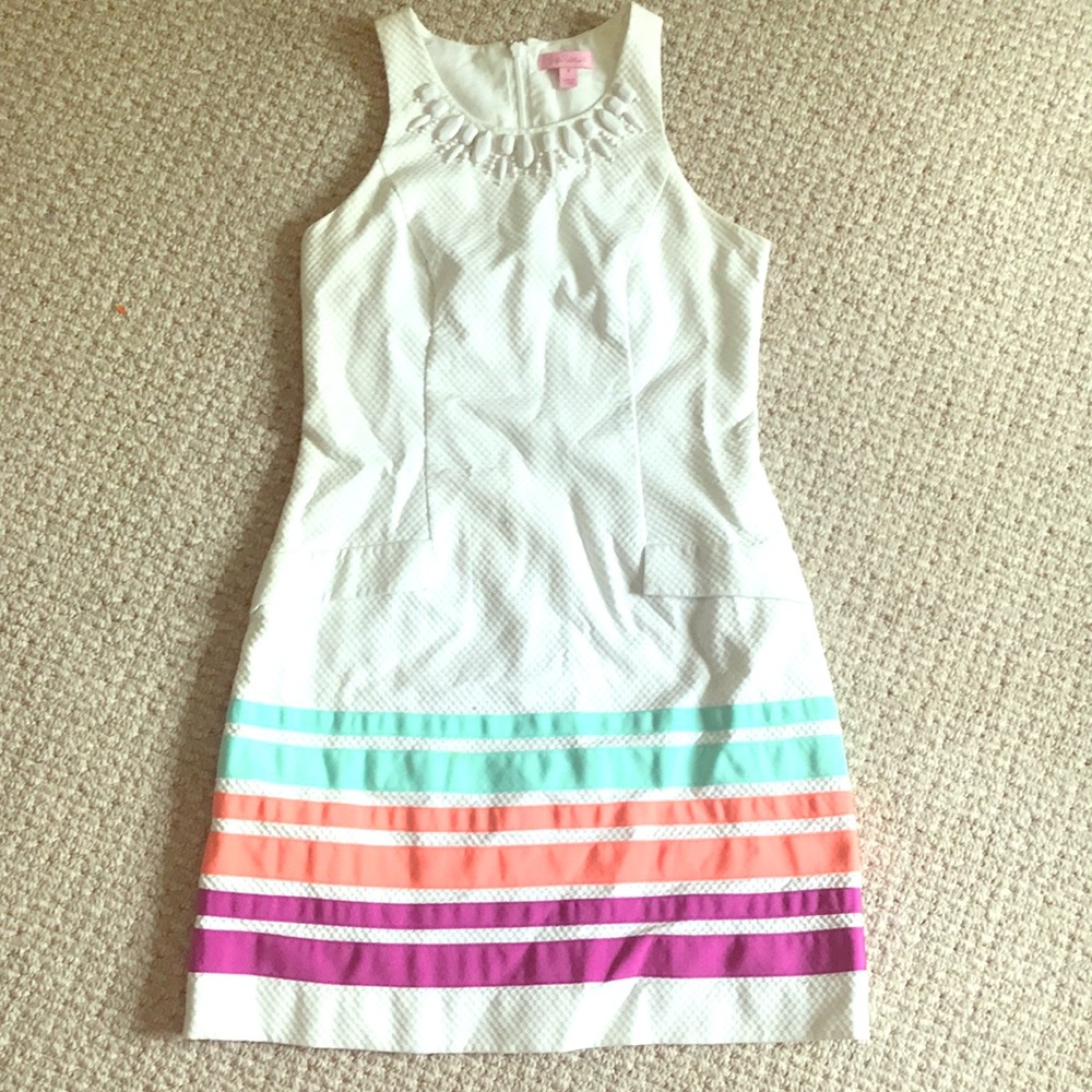 Lilly Pulitzer White Colorful Dress
